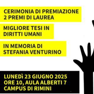 Cerimonia emozionante per premiare tesi sui diritti umani, in memoria di Stefania Venturino.